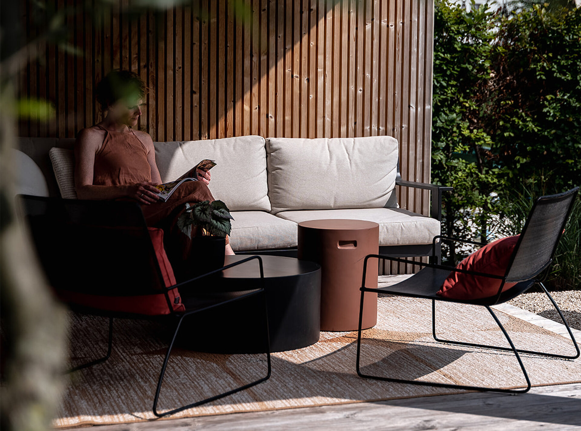 Tuinen in stijl detail zitplaats buiten